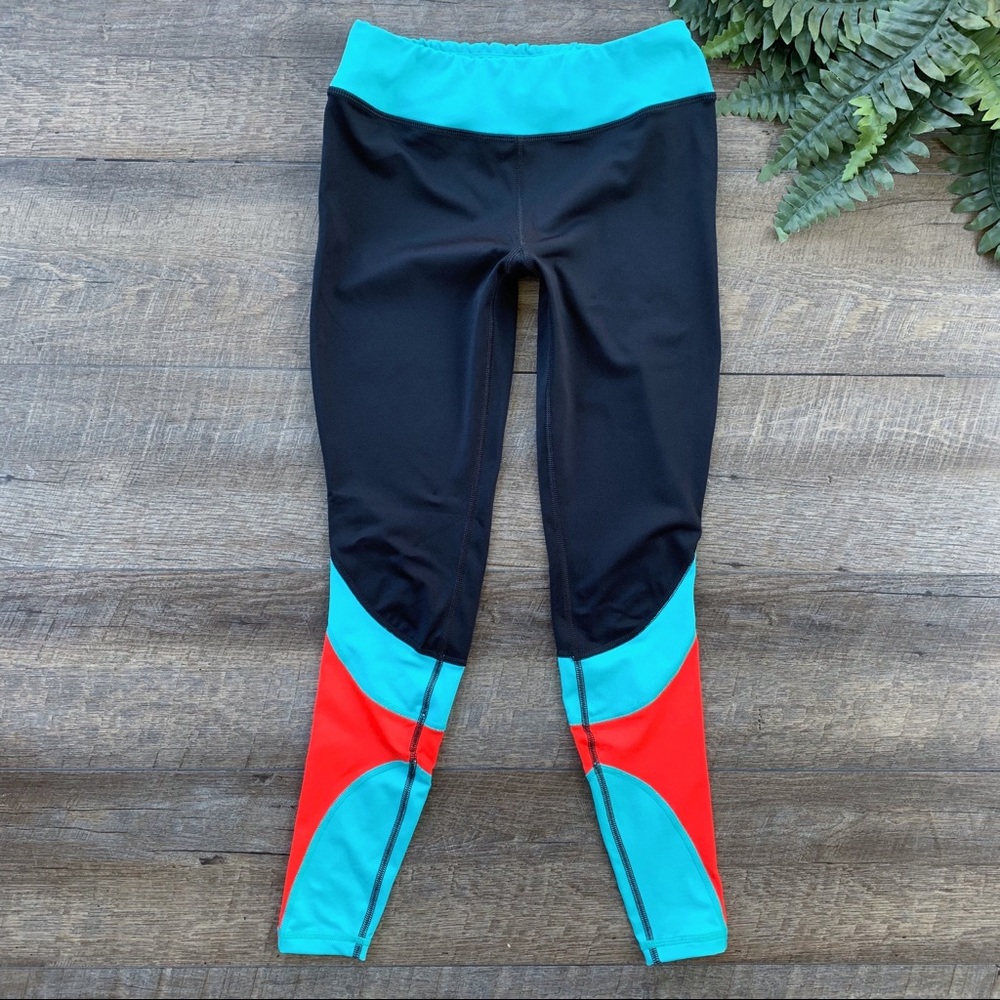 Gianni Bini Black, Turquoise & Orange Leggings